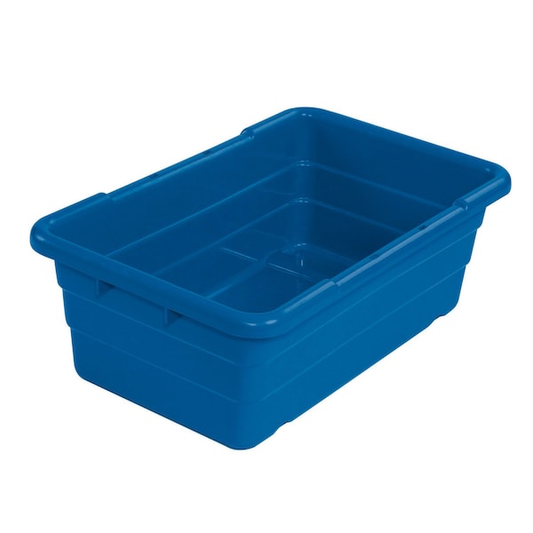 Cross Stack & Nest Storage Tote, 25-1/8 in L x 16 in W x 8-1/2 in H, Blue, Plastic